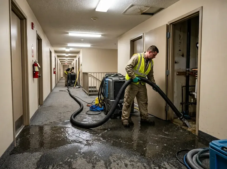 multi-unit-apartment-hallway-f-005 — frequently asked questions, Emergency Burst Pipe Water Extraction & Removal in The Home…